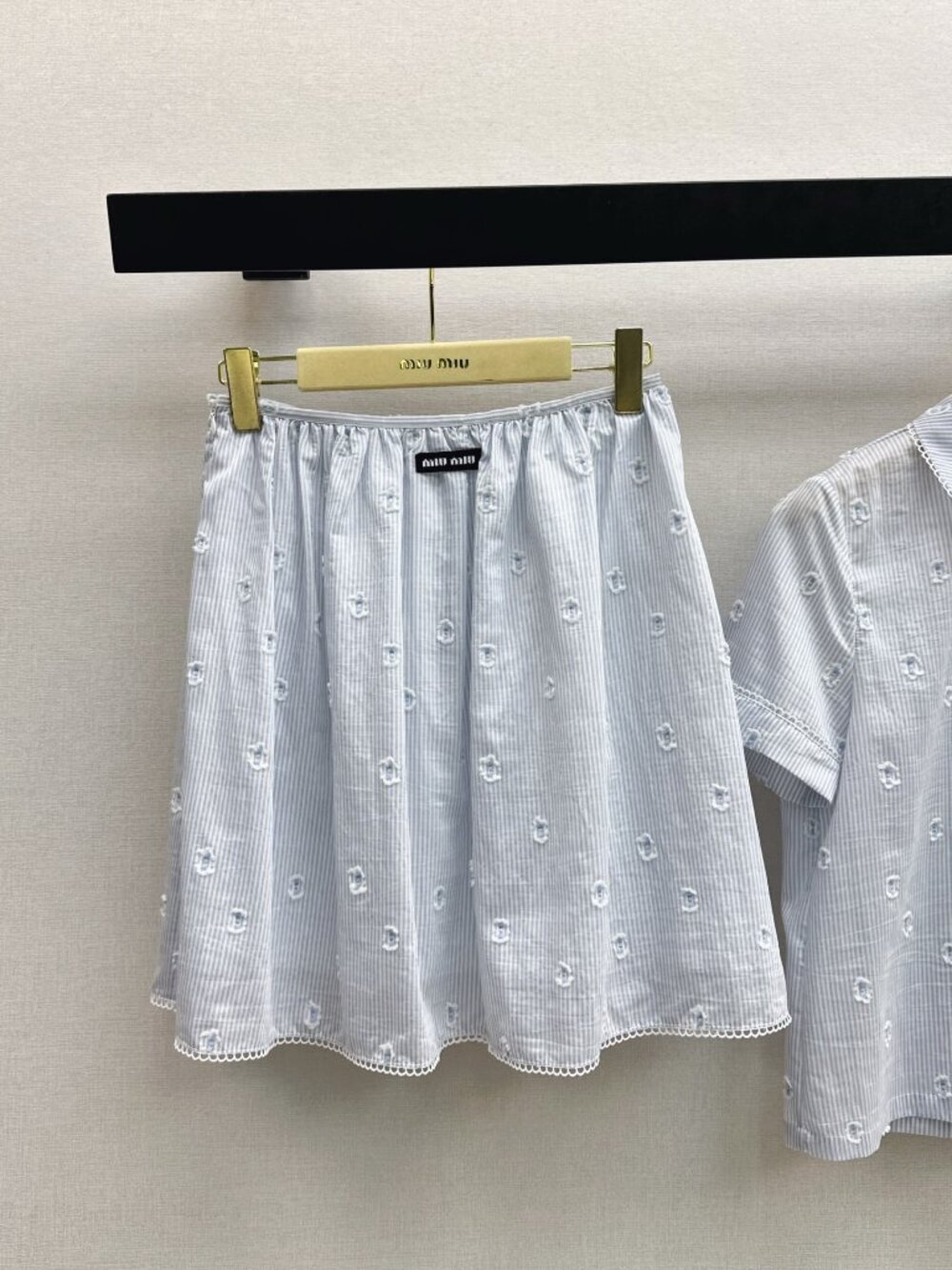 Miu Miu blue blouse short-sleeved short skirt set - Picture 8 of 8
